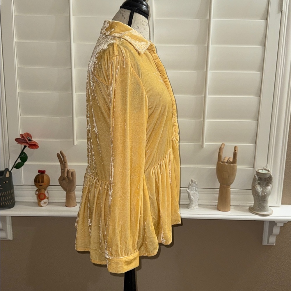 Sundance Silk Velvet Button Front Top - Picture 2 of 11